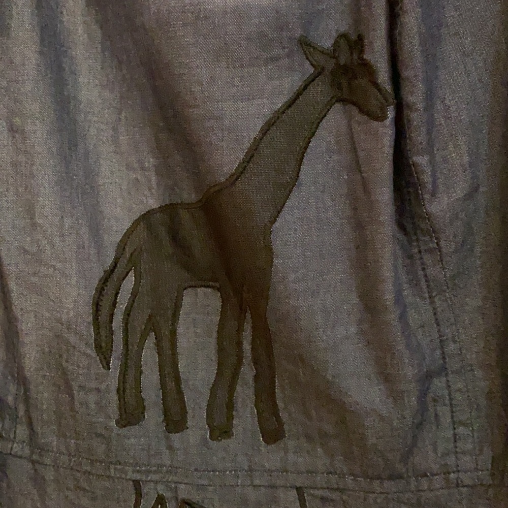 V-Neck Dress With Embroidered Giraffes View 2